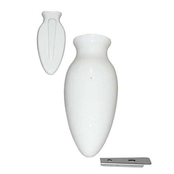 フラワーベース C23-AC881-951 - BUD VASE - BUDVASE - WHITE CERAMIC WITH MOUNTING