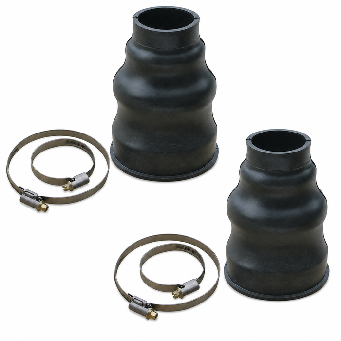 C24-111-501-151-PRKT - 111501151 - EXCELLENT QUALITY FROM GERMANY - PAIR OF SWING AXLE BOOTS WITH CLAMPS - NON SPLIT STYLE - ALL BEETLE/GHIA/TYPE-3/BUS WITH SWING AXLE - SOLD PAIR