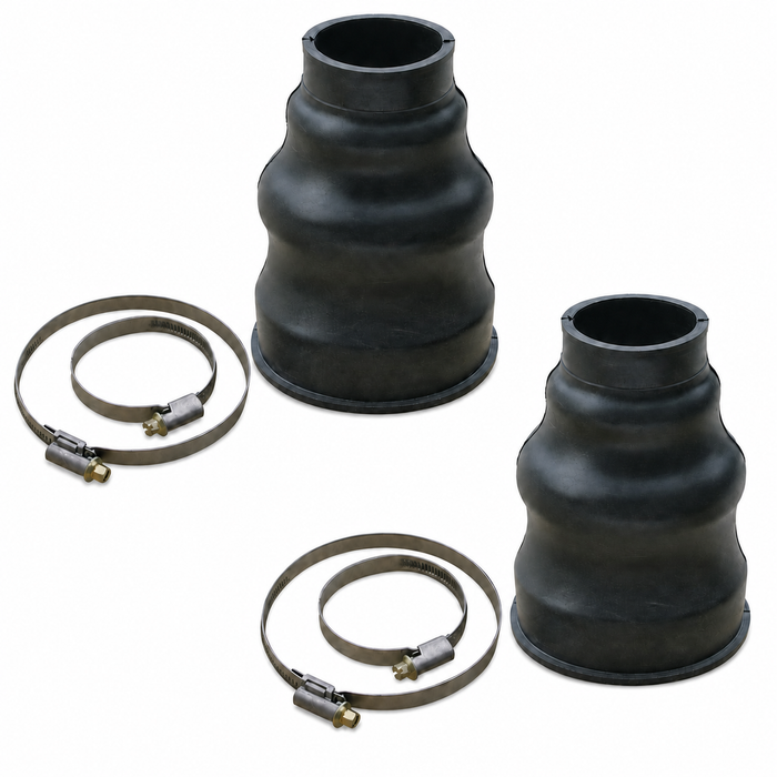 C24-111-501-151-PRKT - 111501151 - EXCELLENT QUALITY FROM GERMANY - PAIR OF SWING AXLE BOOTS WITH CLAMPS - NON SPLIT STYLE - ALL BEETLE/GHIA/TYPE-3/BUS WITH SWING AXLE - SOLD PAIR