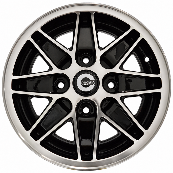 C32-COS-5515-4130B - 10-1083 - COSMIC ROAD WHEEL - BLACK - 15 INCH X 5.5 INCH WIDE - 4 BOLT X 130MM PATTERN - BEETLE 68-79 / GHIA 68-74 / TYPE-3 66-73 - HARDWARE SOLD SEP. - SOLD EACH
