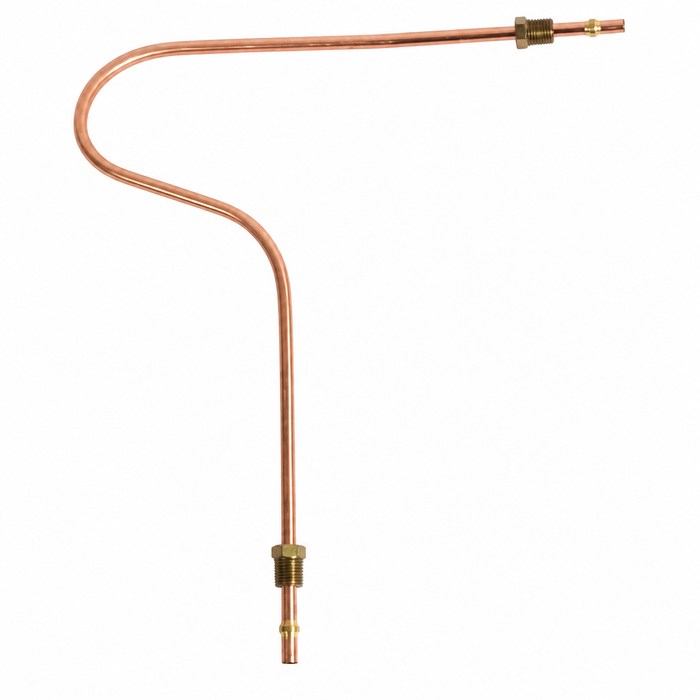VWC-111-127-511-A - 111127511A - METAL FUEL LINE WITH FITTINGS - 6MM - FUEL PUMP TO CARBURETOR - 25 HP OCT/52-53  - INCLUDES FITTING - 25-36HP TO 1960 - BEETLE 46-60 - GHIA 56-60 - BUS T2 50-60 - SOLD EACH