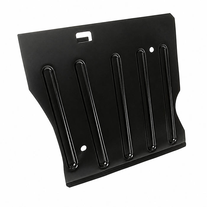 VWC-133-863-696 - 133863696 - EXCELLENT REPRODUCTION - FOOTREST METAL PANEL FOR PASSENGER SIDE FLOOR PAN (FITS UNDER THE CARPET) - SUPER BEETLE SEDAN 71-79 - SOLD EACH