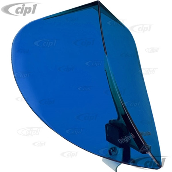 ZVW-95-BLUE - BEETLE WIRBULATOR WIND SCREEN DEFLECTOR - BLUE WINDSCHTZ - WITH MOUNTING BRACKET TO MOLDING STRIP - ALL BEETLE TO 1966 (CAN BE USED 67-ON WITH MODIFICATION TO BRACKET) - SOLD EACH