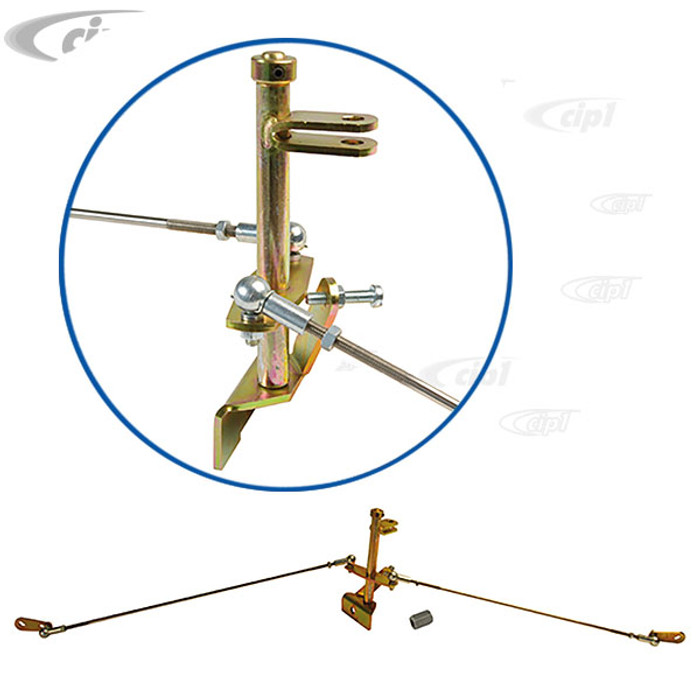 ACC-C10-5479 - CIP1 EXCLUSIVE - MADE IN GERMANY - UNIVERSAL CENTER PULL (TWIST - LEFT/RIGHT THREADS FOR EASY ADJUSTMENT) LINKAGE FOR USE WITH DUAL WEBER/EMPI/DELLORTO/SOLEX AND BROSOL CARB'S - TYPE-1 1600CC BEETLE STYLE ENGINES - SOLD KIT