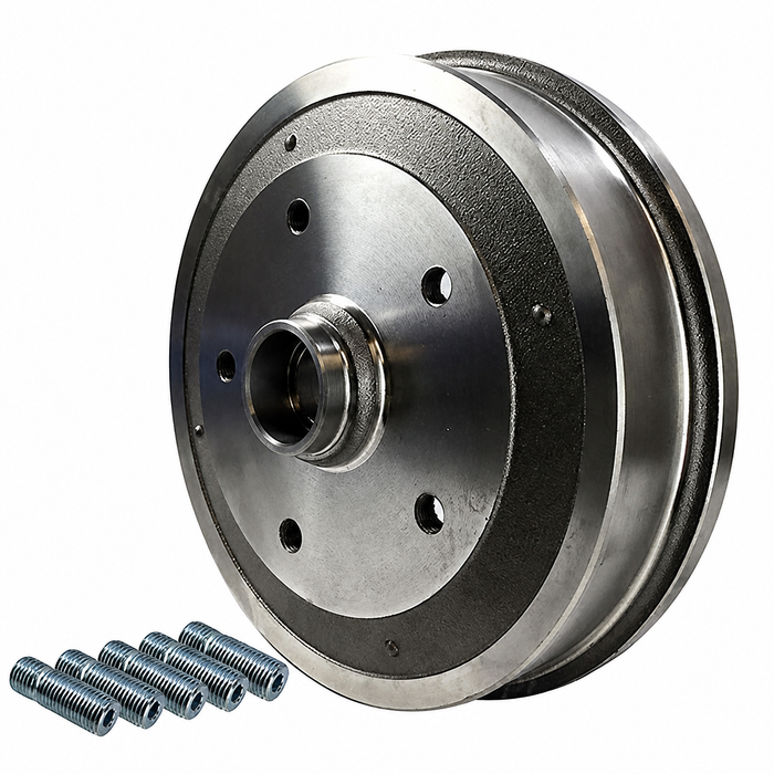 ACC-C10-6755 - (111-405-615-B 111405615B) - GERMAN QUALITY (MADE IN EUROPE) - FRONT BRAKE DRUM WITH 5X130MM PORSCHE BOLT PATTERN - STD BEETLE 68-77 GHIA 68-74 - SOLD EACH