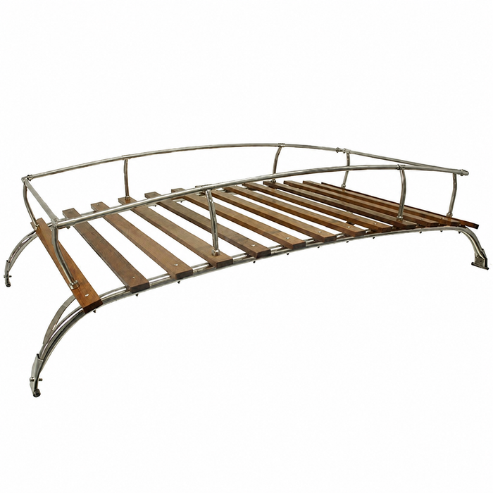 C13-15-2011-2SS - STAINLESS STEEL 2 BOW ROOF RACK WITH WOOD SLATS - BUS T2 50-79 - SOLD EACH