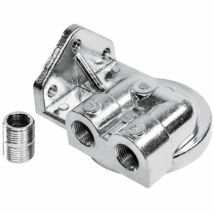 C26-117-121B - SPIN ON OIL FILTER MOUNTING ADAPTER BRACKET - 3/8 NPT PORTS LEFT - FILTER THREADED NIPPLE INCLUDE - REF.# ACC-C10-5327 - 9244 - SOLD EACH