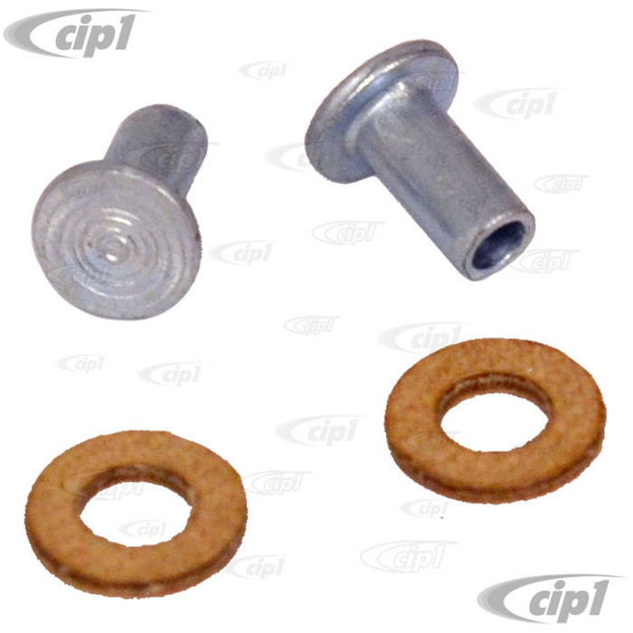 C33-S00292 - N136612 - 111-648 - 111-837-637 - 111837637 - GERMAN QUALITY FROM C&C U.K. - RIVETS & WASHERS - UPPER VENT PIVOTS - BEETLE/GHIA 52-79 - BUS 53-79 - TYPE-3 62-74 - SOLD 4 PIECE SET