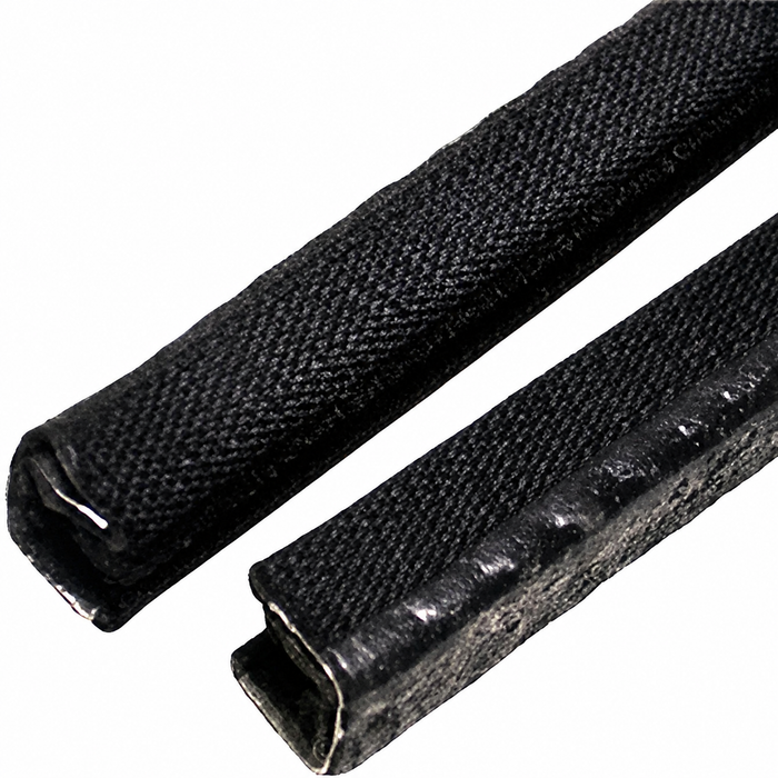C24-311-837-433-APR - 311837433A - GERMAN - VERTICAL FRONT WINDOW FELT CHANNELS - 18 INCH LONG - BEETLE 65-79 - BUS 68-79 - TYPE-3 67-73 - SOLD PAIR