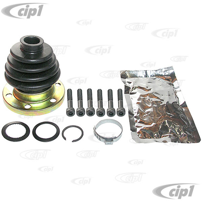 VWC-113-598-201-A - (113598201A) - DELUXE CV JOINT BOOT WITH FLANGE / BOLTS / LUBE / CLIPS - ALL I.R.S. BEETLE 69-79 / GHIA 69-74 / TYPE-3 69-74 - FRONT INNER RABBIT/GOLF/JETTA 74-93 - SOLD KIT