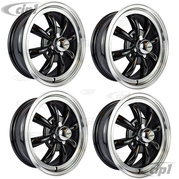 C32-E28B-SET - Cip1 ORIGINAL - ( 9682 ) - SET OF 4 BLACK 8 SPOKE