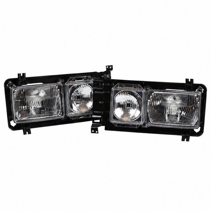 VWC-251-941-998 - 251941998 - EUROPEAN STYLE H4 RECTANGULAR HEADLIGHT SET WITH LENS AND HOUSING - LIGHT BULBS NOT INCLUDED - T25 VANAGON 86-92 - SOLD PAIR