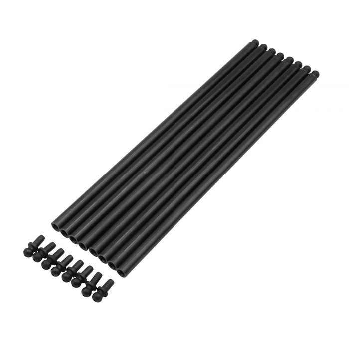C13-B4-0531-9 - BUGPACK 3/8 INCH CHROMOLY PUSH RODS - SET OF 8 - YOU CUT TO LENGTH CAN BE SHORTENED 1 INCH - 11.60 INCHES OVERALL LENGTH WITH TIPS INSTALLED - AIR-COOLED ENGINES - SOLD SET OF 8