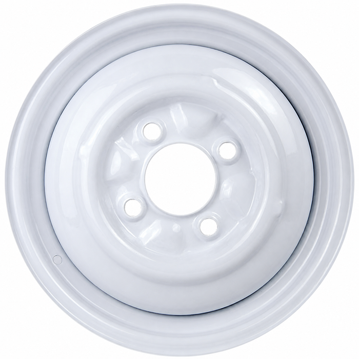 ACC-C10-6622-SMWH - STOCK SMOOTHIE 4X130MM 4 BOLT STEEL WHEEL - PAINTED WHITE - 15X4-1/2 (4-1/2 INCH BACK SPACING) HUBCAP SOLD SEPARATELY - BEETLE 68-79 GHIA 67-74 TYPE-3 67-73 - SOLD EACH