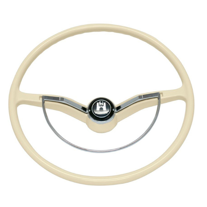 C13-79-4004 - STOCK STEERING WHEEL KIT - IVORY - BEETLE SEDAN 62-71 - BEETLE CONVERTIBLE 62-70 - GHIA 62-71 - TYPE-3 62-71 (DOES NOT INCLUDE CANCELLATION RING) - REF.#'s 311-498-651 - 113415651A - 113-498-601-VKIT - SOLD KIT