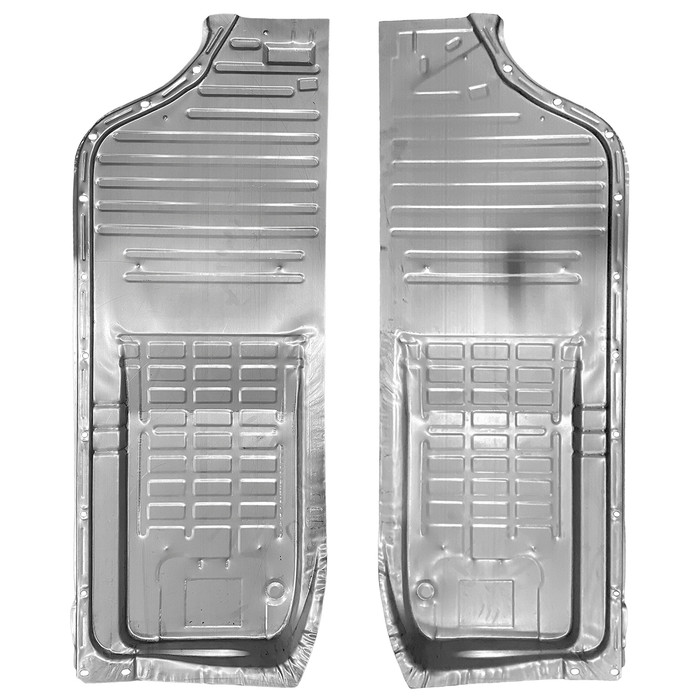 VWC-141-701-059-KPR - 141701059 - MADE BY KLOKKERHOLM - BEST AVAILABLE - PAIR OF FLOOR PAN HALVES - LEFT AND RIGHT - WITHOUT SEAT TRACKS - NEW TOOLING FOR A MORE COMPLETE PRESSING WITHOUT SLITS IN CORNERS - GHIA 56-74 - THING 69-79 - SOLD EACH