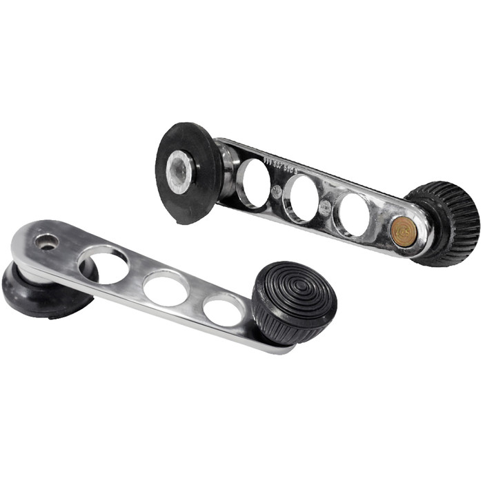 C10-11-4521-B - ACC-C10-3431B - PREMIUM QUALITY - CUSTOM WINDOW CRANKS - CHROME WITH BLACK KNOBS - BEETLE 68-79 - GHIA 68-74 - TYPE-3 68-74 - SOLD PAIR