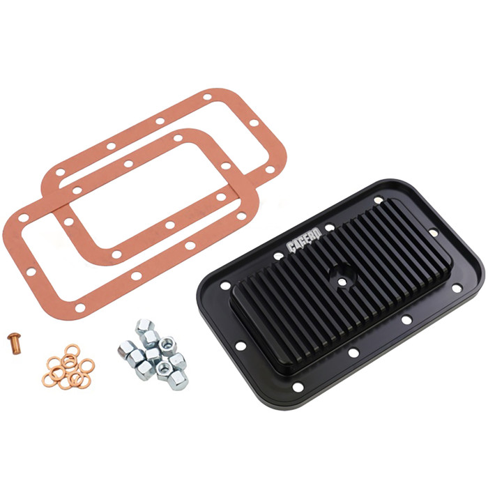 C31-115-181-356DK - CSP - BLACK ALUMINUM OIL SUMP COVER WITH FINS - PORSCHE 55-65 - 356 - 912 67-69 - SOLD EACH