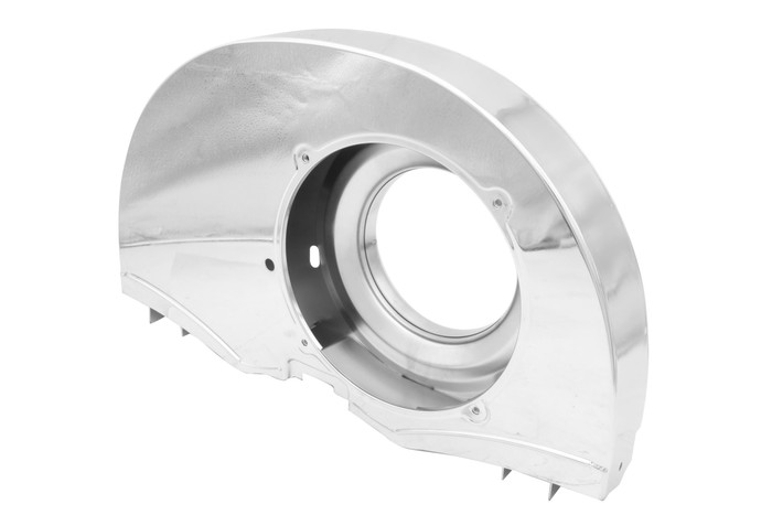 C13-8831 - EMPI - CHROME - SUPER COOLING 36HP STYLE FAN SHROUD WITHOUT HEATER OUTLETS - IMPROVED DESIGN FOR SUPERIOR COOLING WITH DIRECTIONAL FINS/FLAPS INSTALLED - ALL 1600CC BEETLE STYLE ENGINES - REF.#'s - ACC-C10-5986 - 00-8880-0 - SOLD EACH