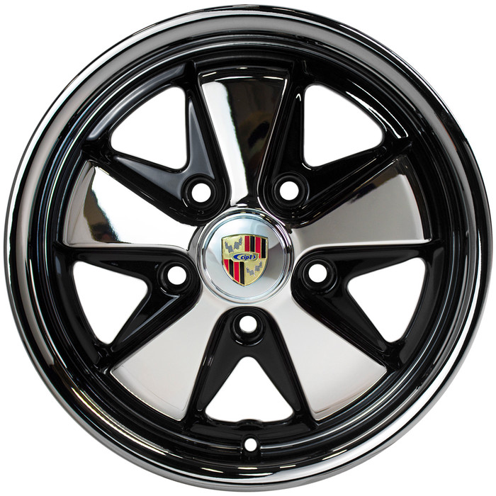 C32-4515FOO513045CBD - CIP1 EXCLUSIVE - 15 IN. X 4.5 IN. 911 STYLE ALUMINUM - 5X130MM - ET 45 - CHROME WITH BLACK DETAIL - CENTER CAPS INCLUDED - WHEEL HARDWARE EXTRA - SOLD EACH