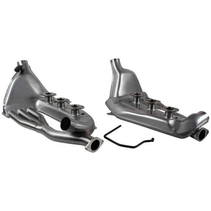 P-91-911SSI - 1623104910 - STAINLESS STEEL HEAT EXCHANGER SET - 38MM O.D. EXHAUST FLANGES - FOR USE WITH CARBS - W/O OXYGEN SENSOR - LEFT / RIGHT PAIR - PORSCHE 911 65-73 - 911 74-89 - SOLD PAIR