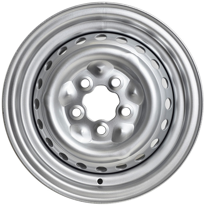 VWC-211-601-027-S - 211601027S - GENUINE QUALITY - STOCK STEEL WHEEL - 14 X 5.5 INCH WIDE - 5X112MM BOLT PATTERN – SHINY SILVER - BUS 71-79 - VANAGON 80-91