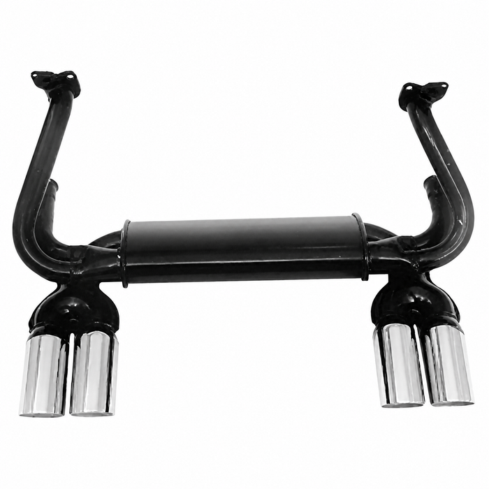 ACC-D-2070 - EMPI 3414 - GT 4 TIP SPORTS 1-3/8 INCH EXHAUST SYSTEM WITH HARDWARE AND ALUMINUM FLEX HOSE - 13-1600CC ENGINE - BEETLE 66-74 - GHIA 66-74 - BUS 63-71  - SOLD EACH