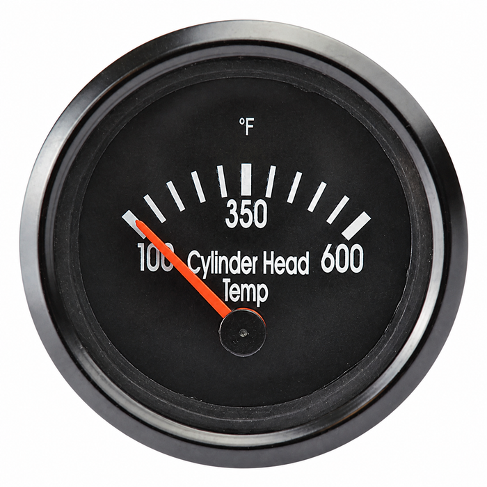 C10-310-901-T2 - 310901 - CIP1 EXCLUSIVE - BLACK FACE / BLACK BEZEL COCKPIT (VDO STYLE) CYLINDER HEAD 600F TEMP GAUGE KIT - 52MM 2-1/16 INCH - WITH 6.6MT (21.5 FOOT) WIRING HARNESS & 14MM SPARK PLUG THERMO COUPLER - BUS/VANAGON - SOLD KIT