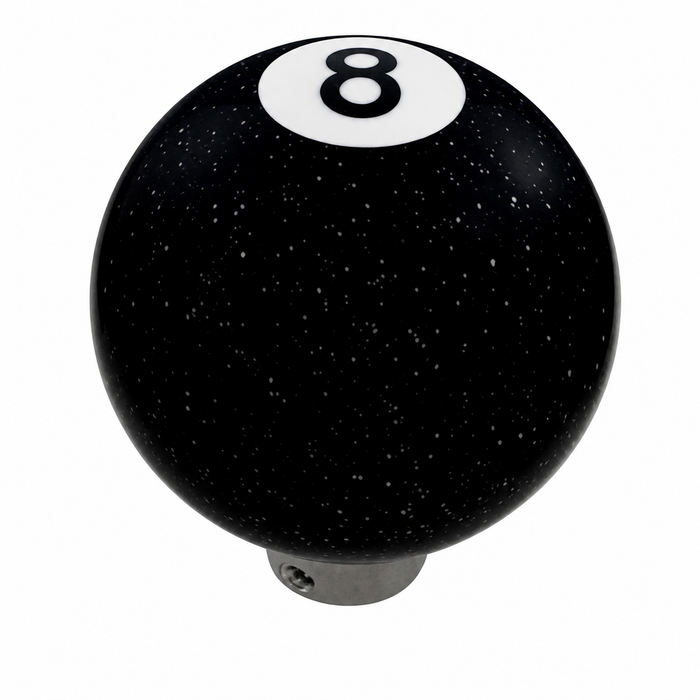 C11-70660 - 8 BALL SHIFT KNOB - GLITTER BLACK 2 INCH DIAMETER - FITS 7-10-12MM THREADS - SOLD EACH