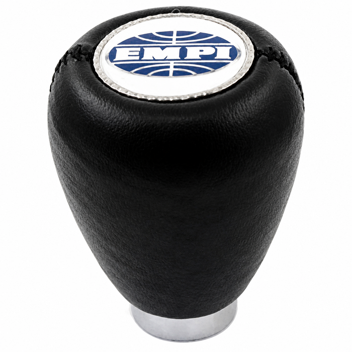 C13-00-4540 - EMPI LOGO SHIFT KNOB -BLACK VINYL -FITS ALL MODELS - 7 -10 -12MM SHIFT
