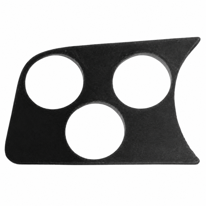 C13-14-1001 - 3 HOLE GAUGE PANEL - LEFT SIDE OF DASH 58-77 STD BEETLE FITS ALL 2-1/16 inch GAUGES - BLACK