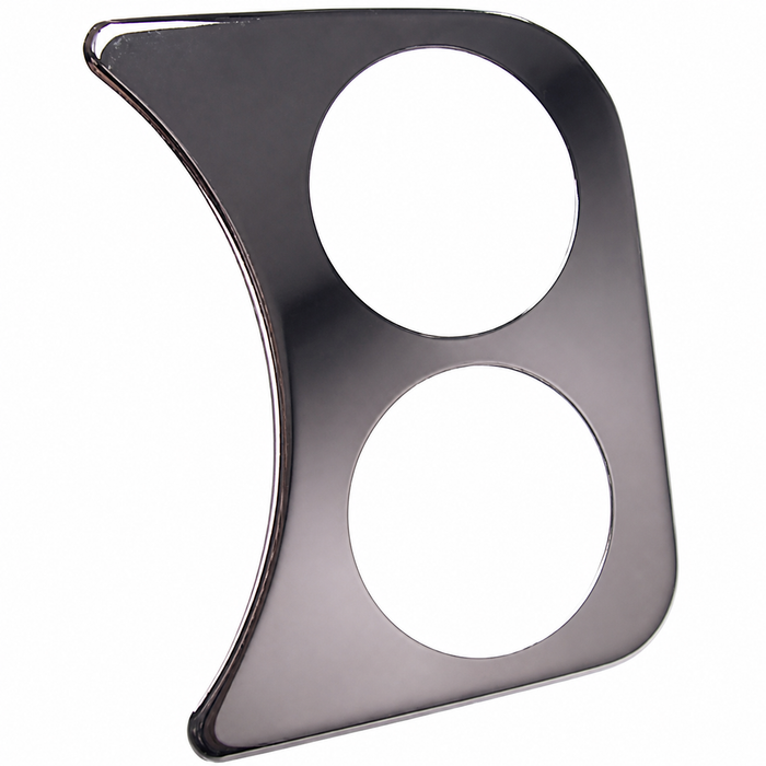C13-14-1008 - 2 HOLE GAUGE PANEL - RIGHT SIDE OF DASH 58-77 STD BEETLE FITS ALL 2-1/16 inch GAUGES - CHROME