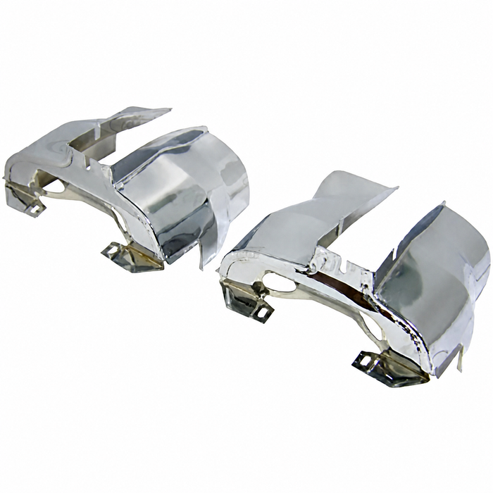 C13-16-9502 - EMPI - DUAL PORT CYLINDER SHROUD TINS - PRE-TRIMMED OPEN OFF-ROAD ENGINES - CHROME - SOLD PAIR