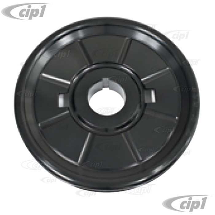 C13-18-1063 - EMPI - STOCK DESIGN CNC MACHINED ALUMINUM PULLEY WITH TIMING MARKS - BLACK ANODIZED - ALL 1600CC BEETLE STYLE ENGINES - SOLD EACH