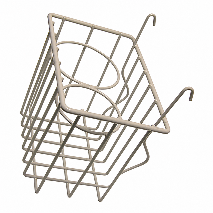 C13-18-1069 - EMPI - WHITE STOW AWAY BASKET AND CUP HOLDER - CLIPS ONTO DASH - BUS 52-67 - SOLD EACH