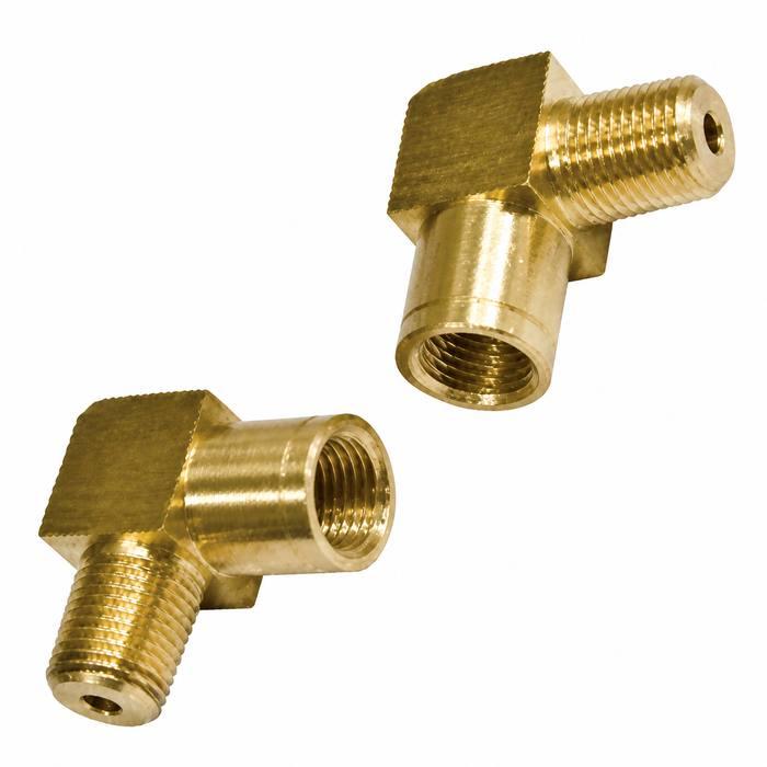 C13-18-1107 - EMPI - CONVERSION BRAKE LINE FITTING - 90 DEGREE MALE 1*/8 INCH NPT TO FEMALE 10MM X 1.0 BUBBLE FLARE - SOLD PAIR