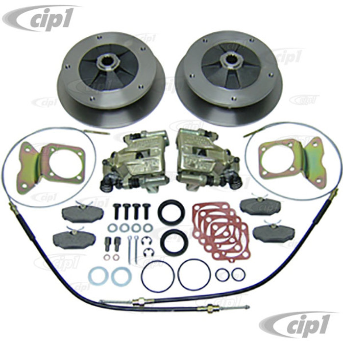 C13-22-2905 - EMPI - WIDE 5 BOLT REAR DISC BRAKE KIT-WITH E-BRAKE CABLES - BEETLE/GHIA SHORT SWING AXLE 60-67 - SOLD KIT