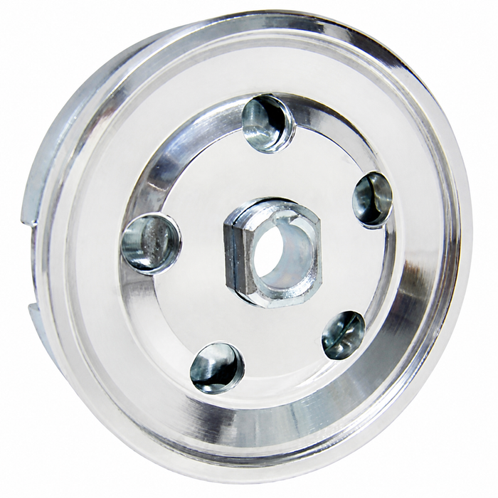 C13-33-1041 - HEAVY-DUTY BILLET ALUMINUM OUTER WITH CHROME STEEL INNER - 12VOLT ALTERNATOR / GENERATOR PULLEY - BEETLE 67-79 / GHIA 67-74 / BUS 67-71 / THING 73-74 - SOLD EACH