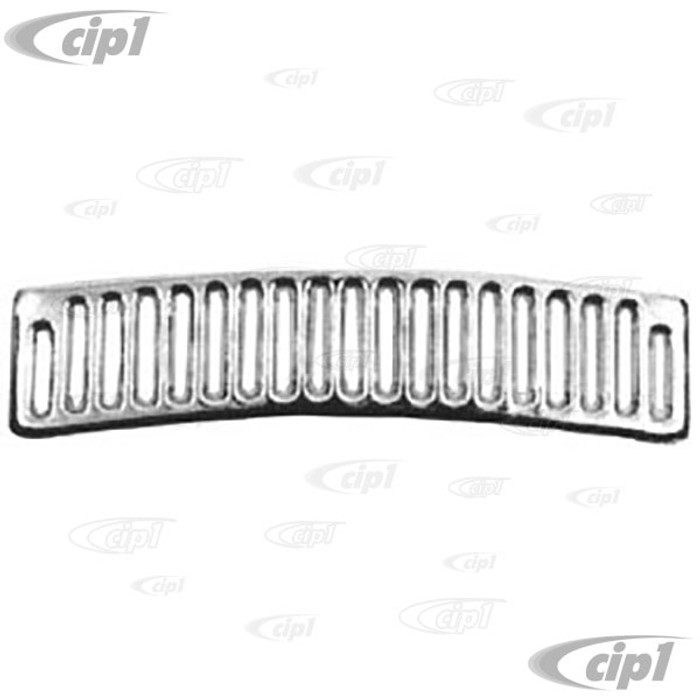 ACC-C10-3345 - (EMPI 6420) ALUMINUM GLOSS ANODIZED FRONT HOOD GRILL TRIM - MADE IN GERMANY - STANDARD BEETLE 68-77 / SUPER BEETLE 71-72 - 19 SLOTS - SOLD EACH