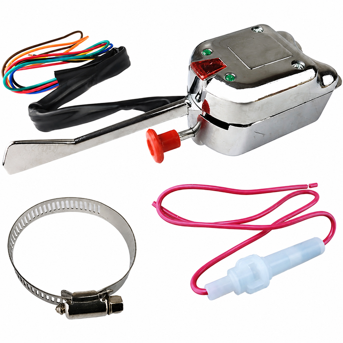 ACC-C10-5730 - UNIVERSAL CHROME COLUMN MOUNT UNIVERSAL TURN SIGNAL SWITCH WITH 4-WAY FLASHER - STEERING COLUMN MOUNT - SOLD EACH