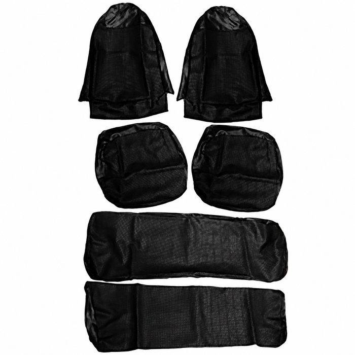C13-4640 - EMPI - SLIP-ON STYLE BLACK BASKET WEAVE VINYL SEAT COVER KIT - FRONT AND REAR BEETLE SEDAN 1973 ONLY - SOLD SET