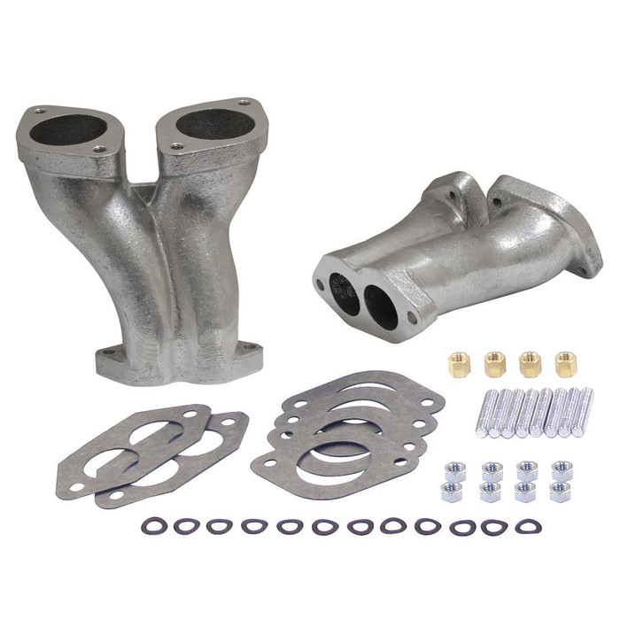 C13-47-7334 - EMPI – OFF-SET DUAL IDF/HPMX MANIFOLD KIT WITH GASKETS AND HARDWARE - ALL T1 1600CC STYLE ENGINES - SOLD SET