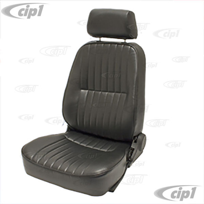 C13-62-2960 - LOW BACK BUCKET SEAT (WITH HEAD REST) - LEFT SIDE - BLACK VINYL - SOLD EACH