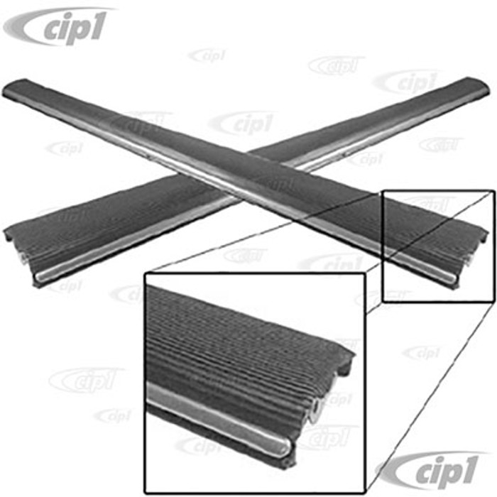 C13-6831-B - EMPI (111-821-509 111821509) MADE IN MEXICO - PAIR OF HEAVY-DUTY BLACK RUNNING BOARDS WITH 18MM CHROME MOLDING (25% HEAVIER THAN STANDARD MEX.) - LEFT AND RIGHT BEETLE 46-79 - SOLD PAIR