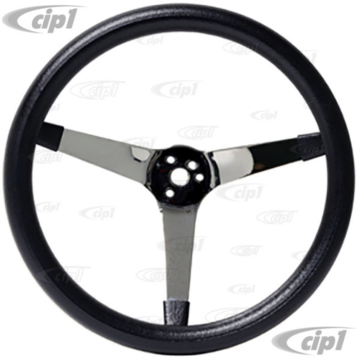 C13-79-4030 - 13 INCH - SPORT STEERING WHEEL - BLACK WITH 3 BLACK