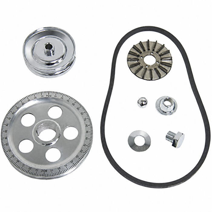 C13-8652 - EMPI -STD SIZE BLACK PULLEY KIT-CRANK/ALTERNATOR/NUTS/BOLTS W/BLACK COVER-12V BUG ENGINES