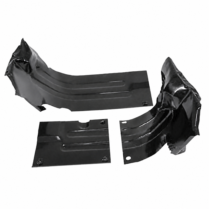 C13-8948 - BLACK - EMPI - 3 PIECE HEATER BOX TIN - WILL DO BOTH LEFT & RIGHT SIDES (WILL REQUIRE BENDING TO FIT) - ALL 40HP 12-1600CC BEETLE ENGINES - SOLD 3 PIECE SET