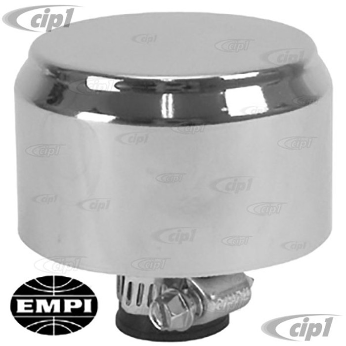 C13-9052 - EMPI -OIL VENT BREATHER WITH CHROME SHIELD - 1/2 INCH MOUNTING HOLE IN CENTER - SOLD EACH