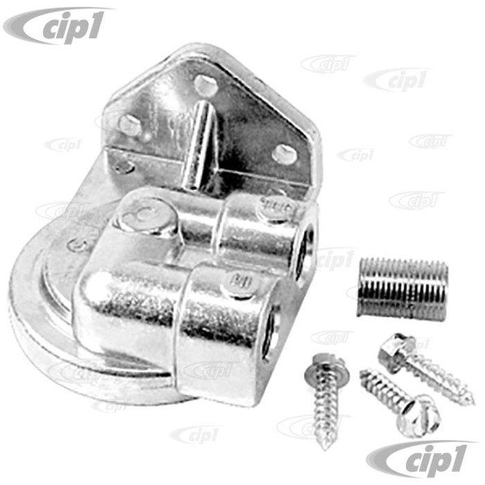 C13-9245 - EMPI BRAND -OIL FILTER MOUNT ADAPTER - PORTS TO THE RIGHT - 3/8 NPT - SCREWS & NIPPLE INCLUDE
