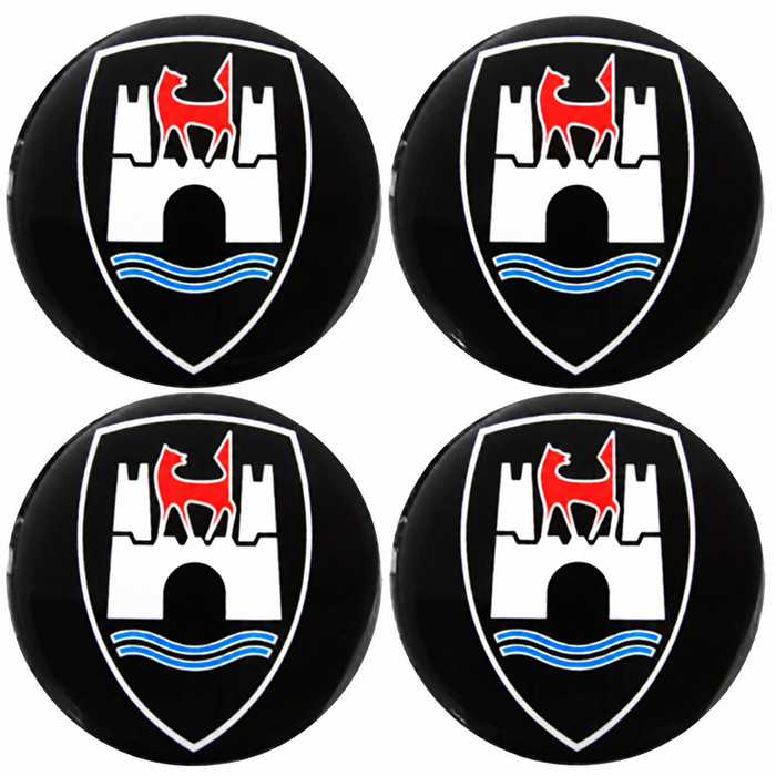 ACC-C10-9725 - WOLFSBURG CREST CENTER CAP DECALS - 52MM DIAMETER - SET OF 4